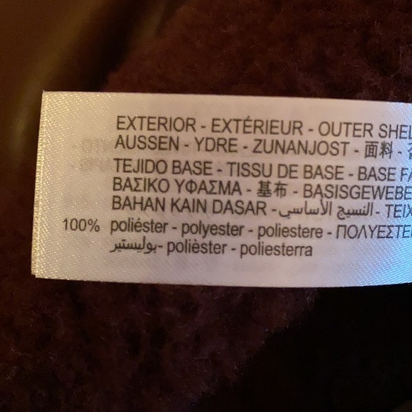 NWT. Zara Burgundy Faux Leather Double Faced Aviator Biker Jacket. Size XS. - Picture 11 of 12